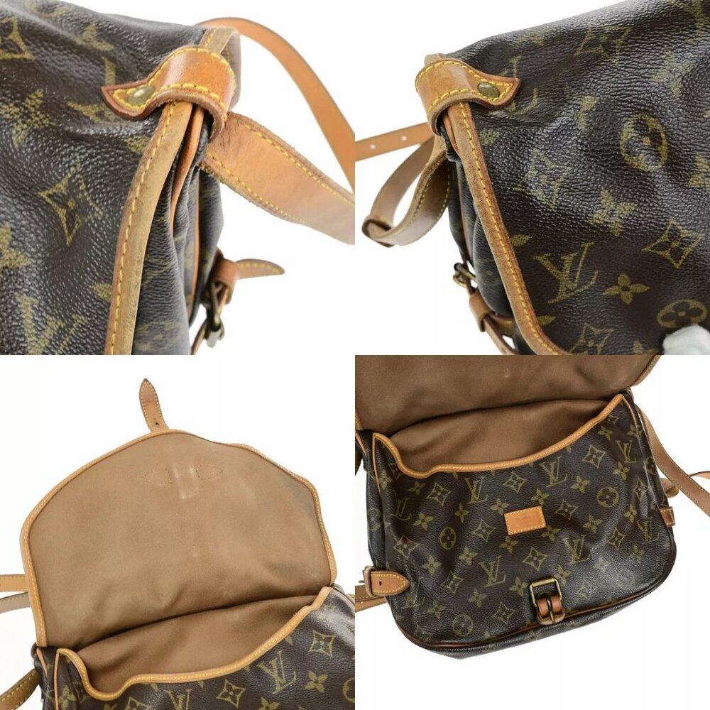 LOUIS VUITTON Logo Saumur 30 Shoulder Bag Monogram Leather Brown - Picture 12 of 16